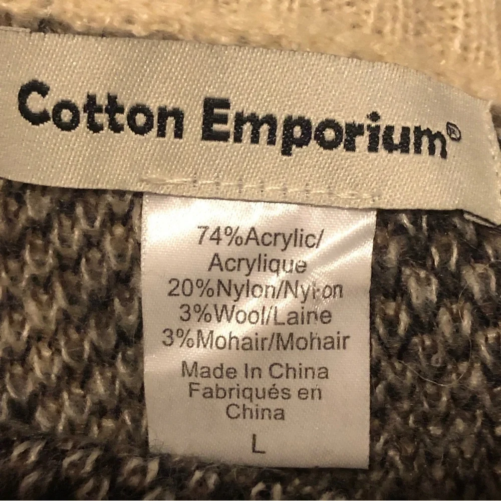 Cotton Emporium Animal Print Crewneck Sweater Acrylic Wool Mohair Grandpa Size L